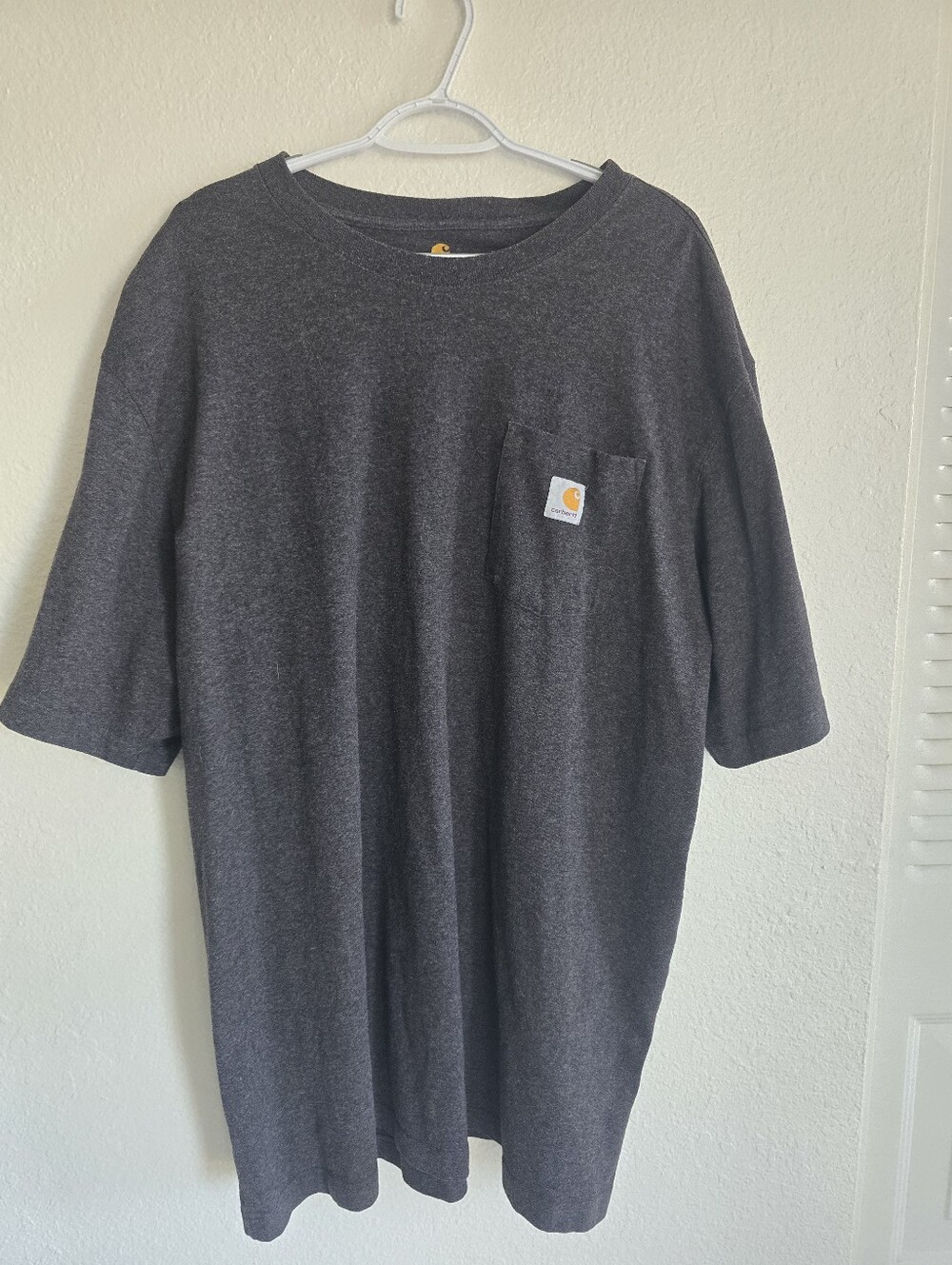 Carhartt Mens heavyweight tshirt sz 2XL Tall heather gray workwear